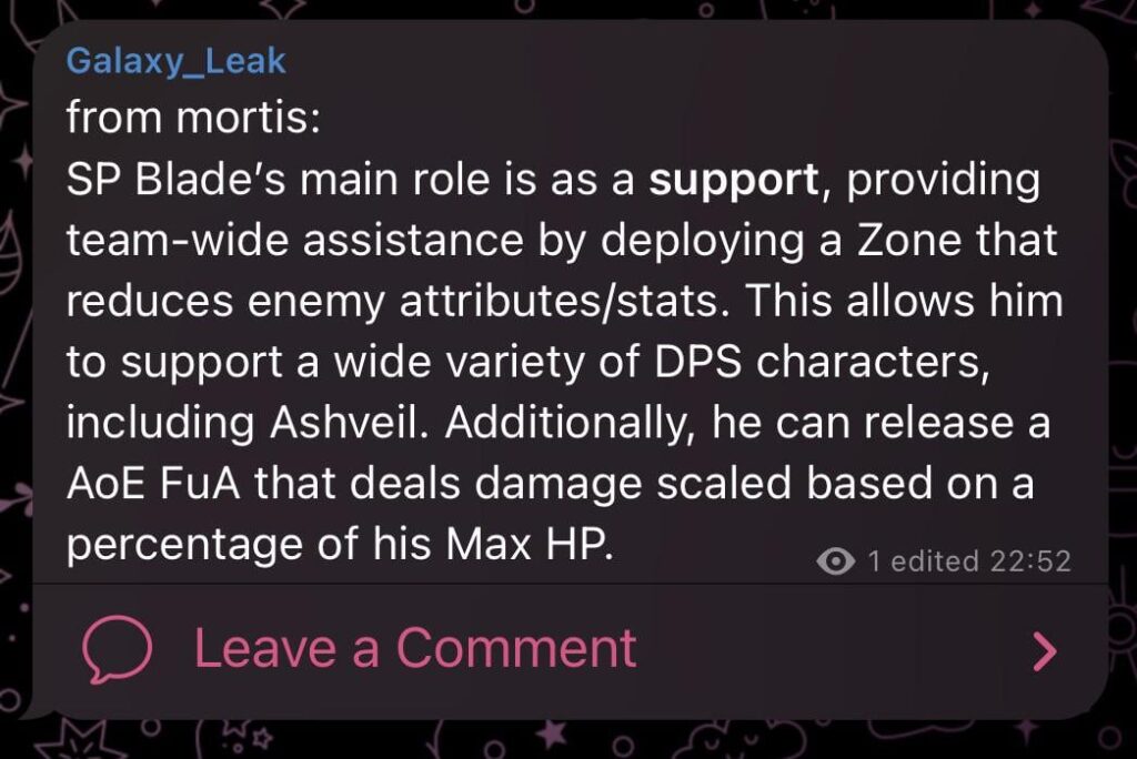 Mortis による Blade SP の役割について