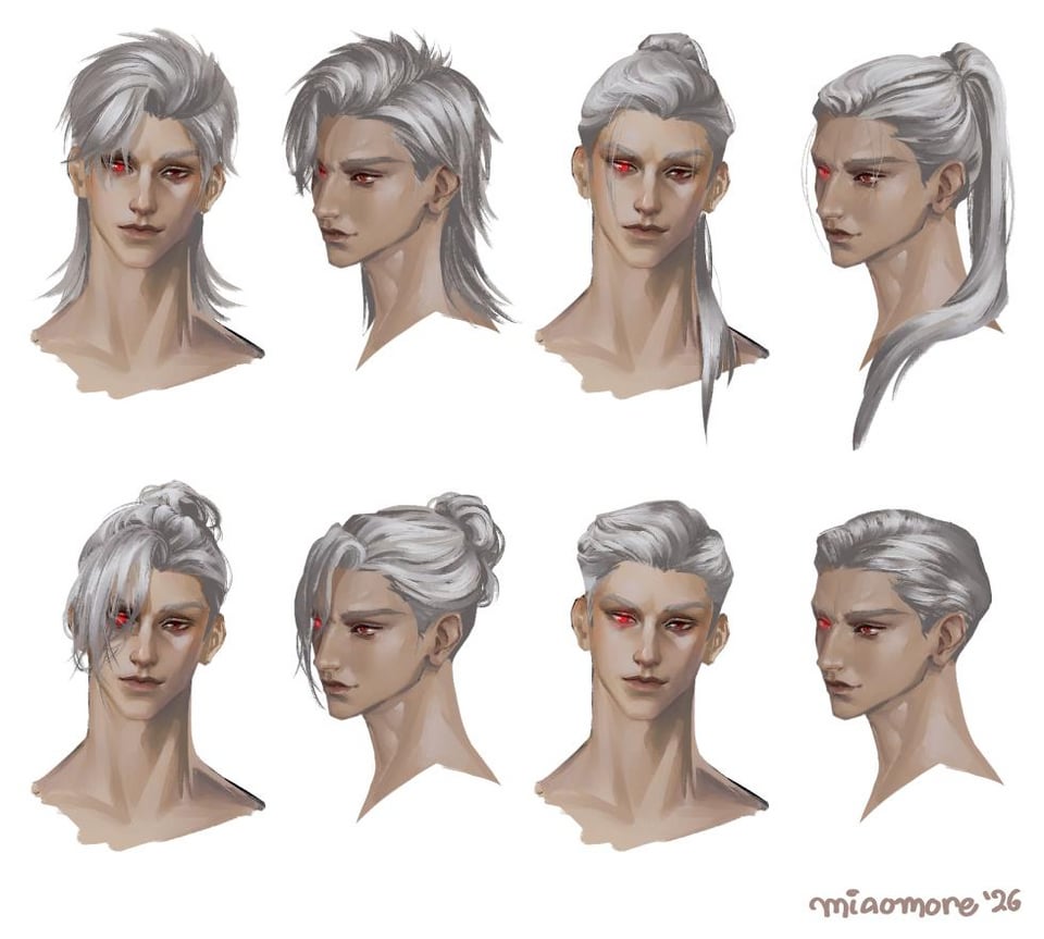 サイラスの髪のスケッチ