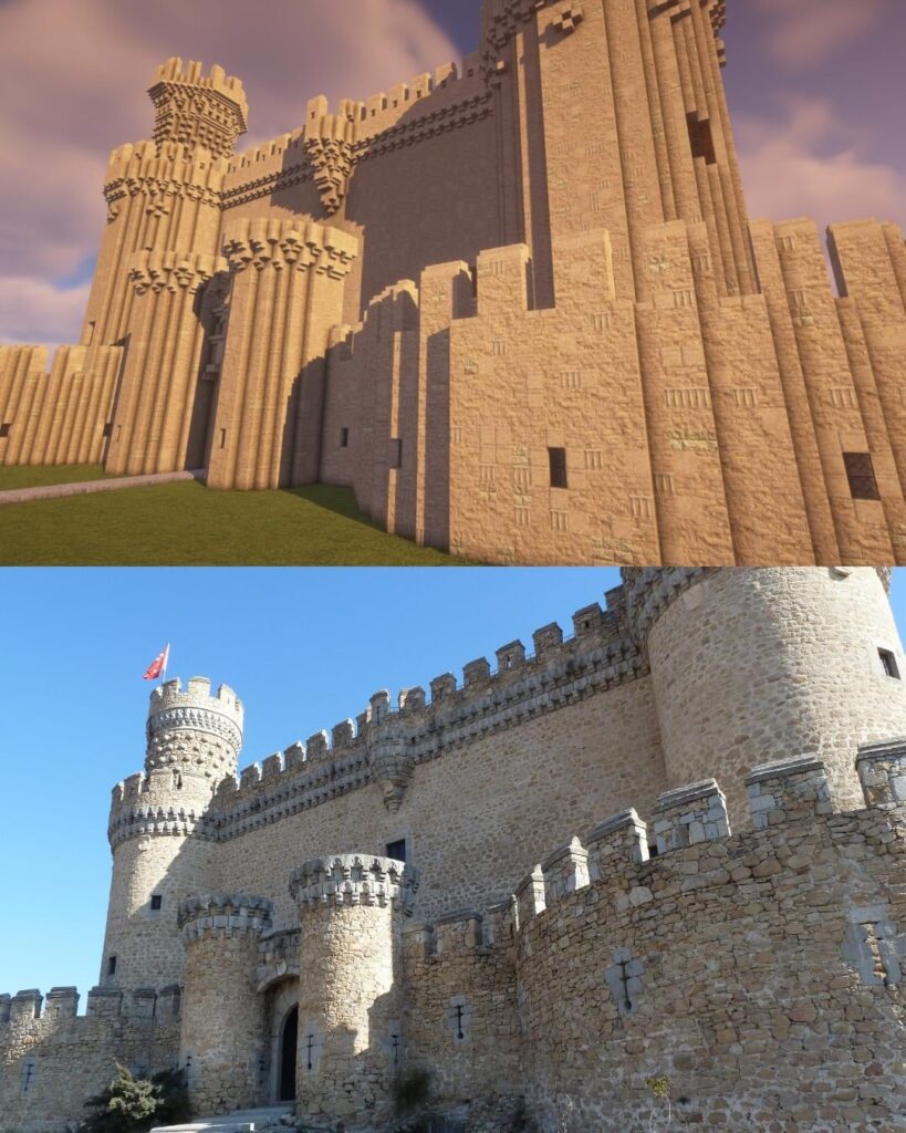 マンサナレス エル レアル城: Minecraft vs 現実