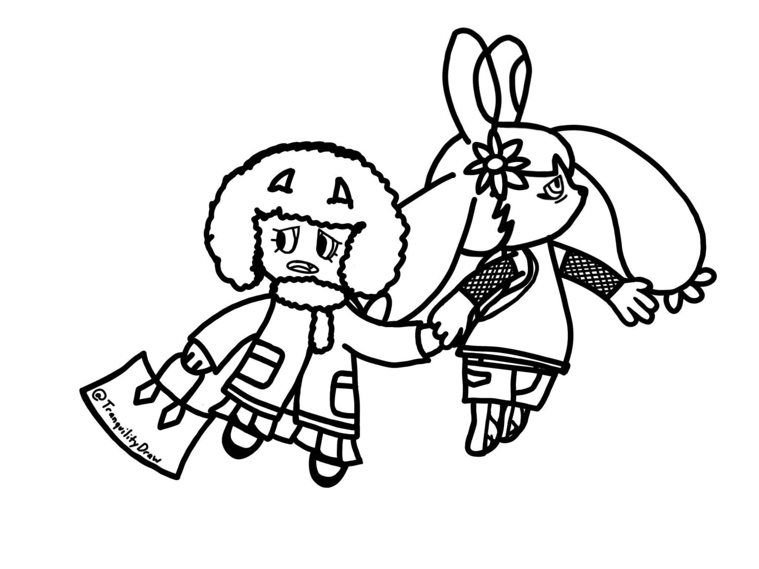 私はこの 2 人の仲間がとても大好きなので、彼らのアートを作るのをやめられません。とりあえずシンプルな線画