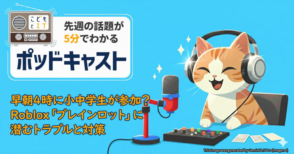 早朝4時に小中学生が参加？ Roblox「ブレインロット」に潜むトラブルと対策【こどもとIT ポッドキャスト】 - こどもとIT
