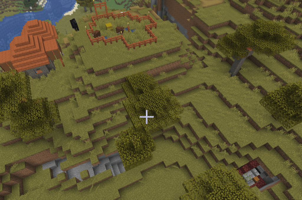 村と露出したネザーポータルが一緒になったシードをシード上で見つけました -1150635919