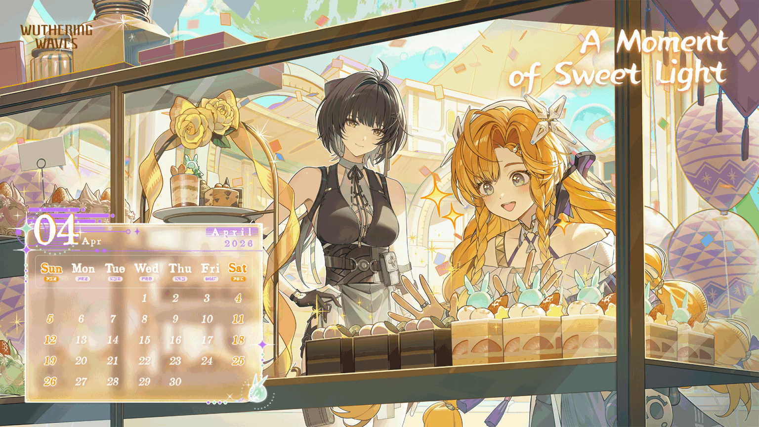 ✦ 4月のカレンダー「A Moment of Sweet Light」✦ 楽しい気分を作るレシピはシンプルです - 一口の甘さと光のタッチの組み合わせです✨