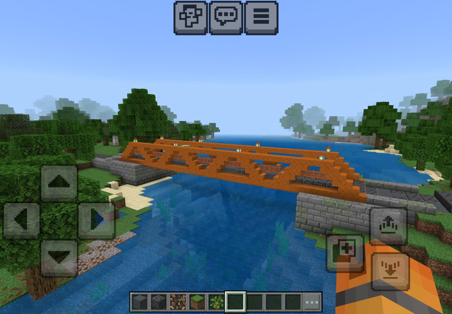 MCPEでトラス橋を作りました