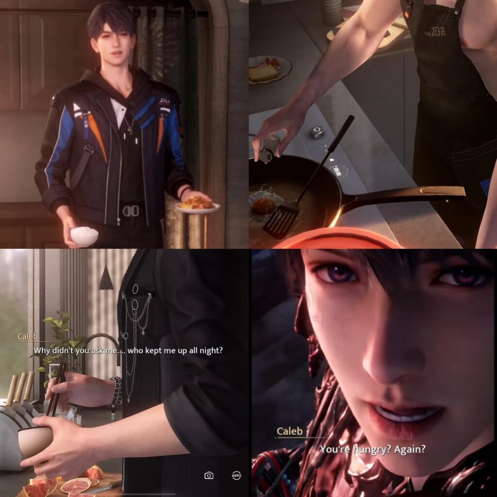 ケイレブの愛の言葉がMCの心をくすぐるのは、彼女が前世のように終わりのない飢えに苦しむことを望んでいないからである。