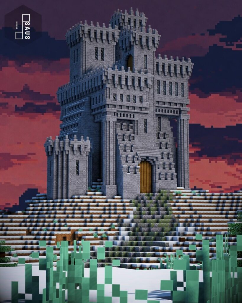 冬をテーマにした中世の砦を作りました