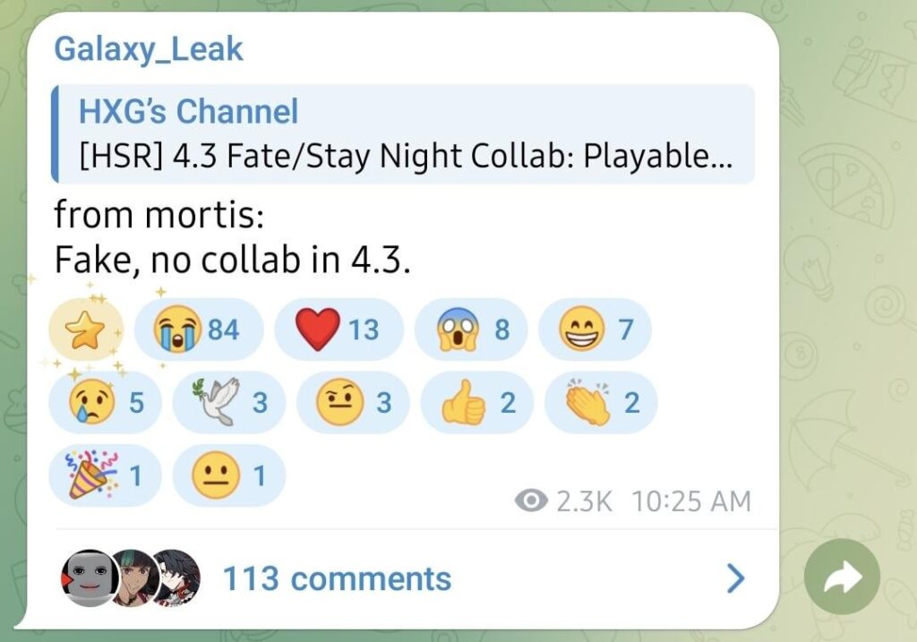 4.3 では Fate コラボはありません (Mortis 経由)