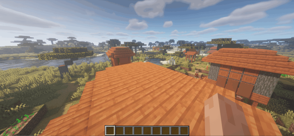 スポーン近くのビーチにあるアカシア村 7721795876204961133