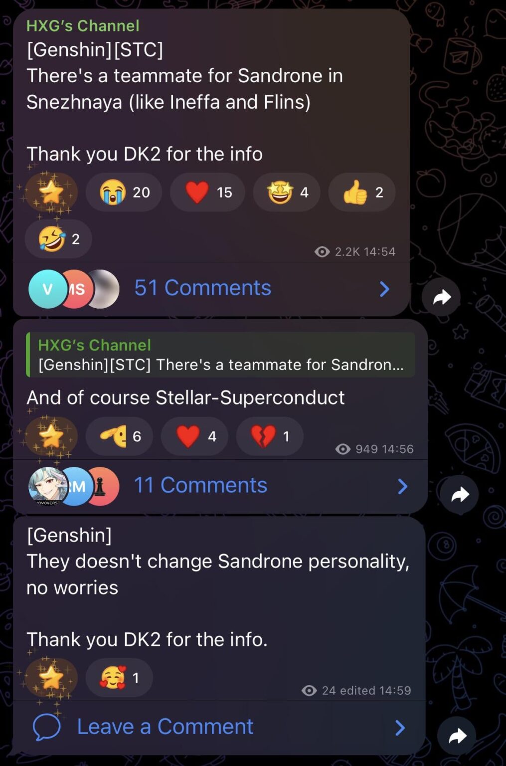 HXG および DK2 を介した Sandrone に関する詳細情報