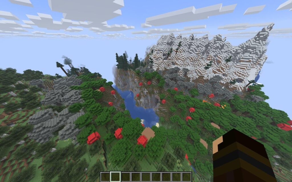 峡谷によって分断され、緑豊かな洞窟が露出した山々に囲まれた淡い庭園