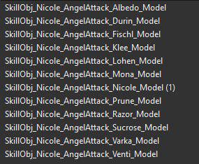 ニコルによって hiragara 経由でクローンされるキャラクター