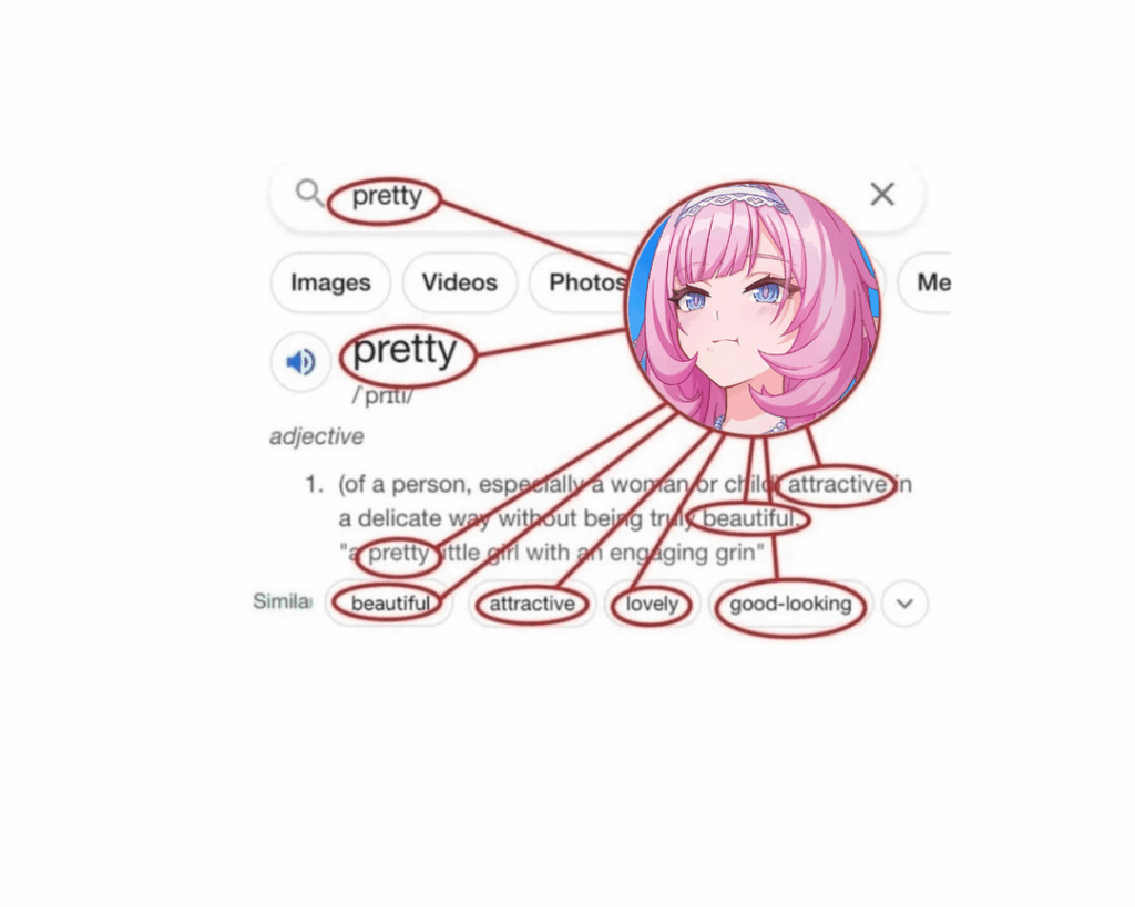 今日は「かわいい」ミームに異常に執着していたので、最愛のピンクエルフをフィーチャーしていくつかのバージョンを作成することにしました。