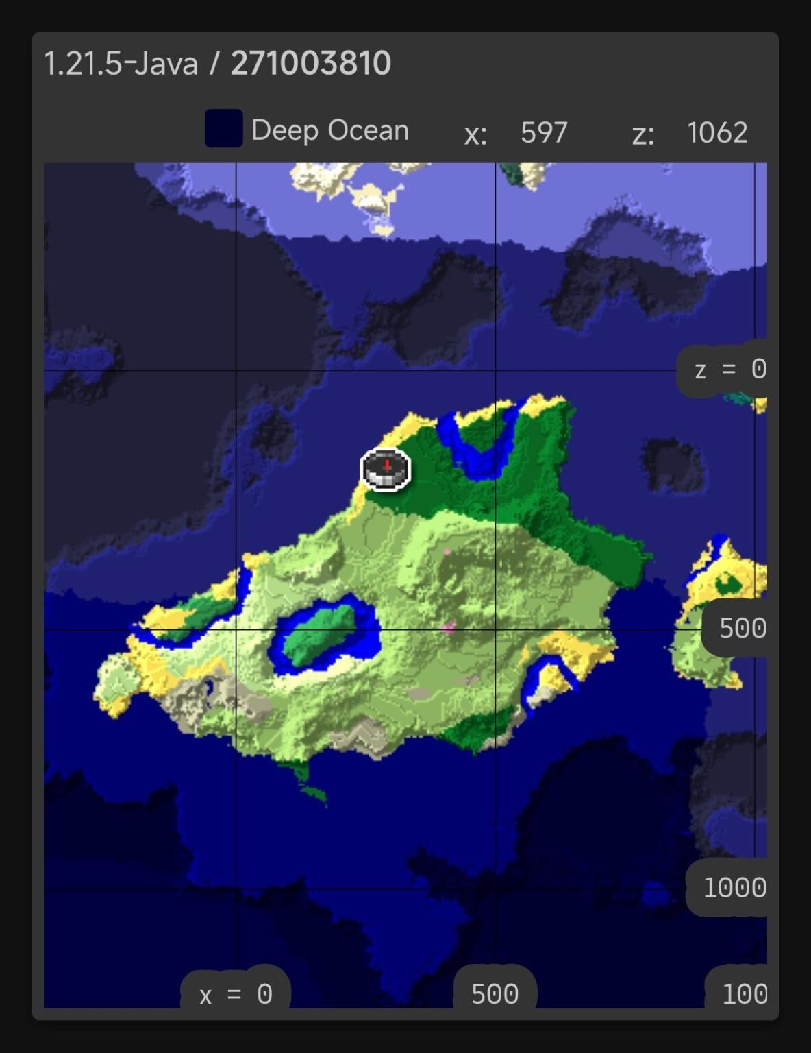 再帰的な島のスポーン (別の島内の島) (Java と Bedrock)