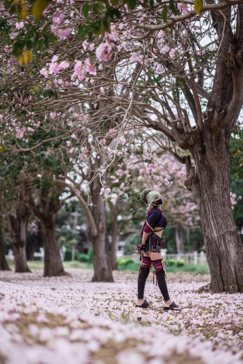 楽しい桜の季節🌸 桜の中で私のクキの手作りコスプレ