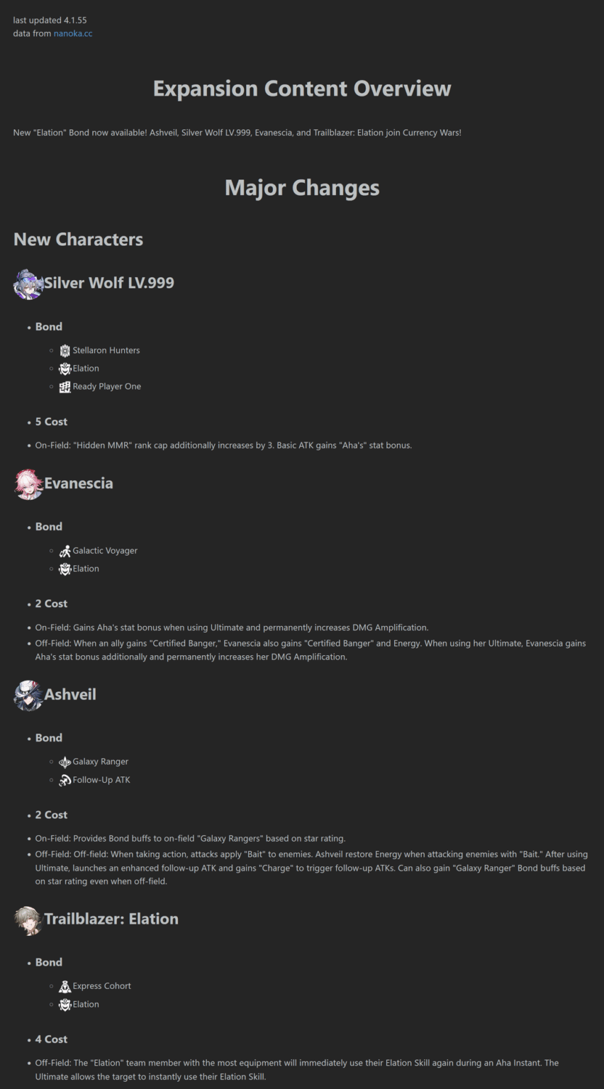 nanoka による 4.2 での通貨戦争の変更点のまとめ