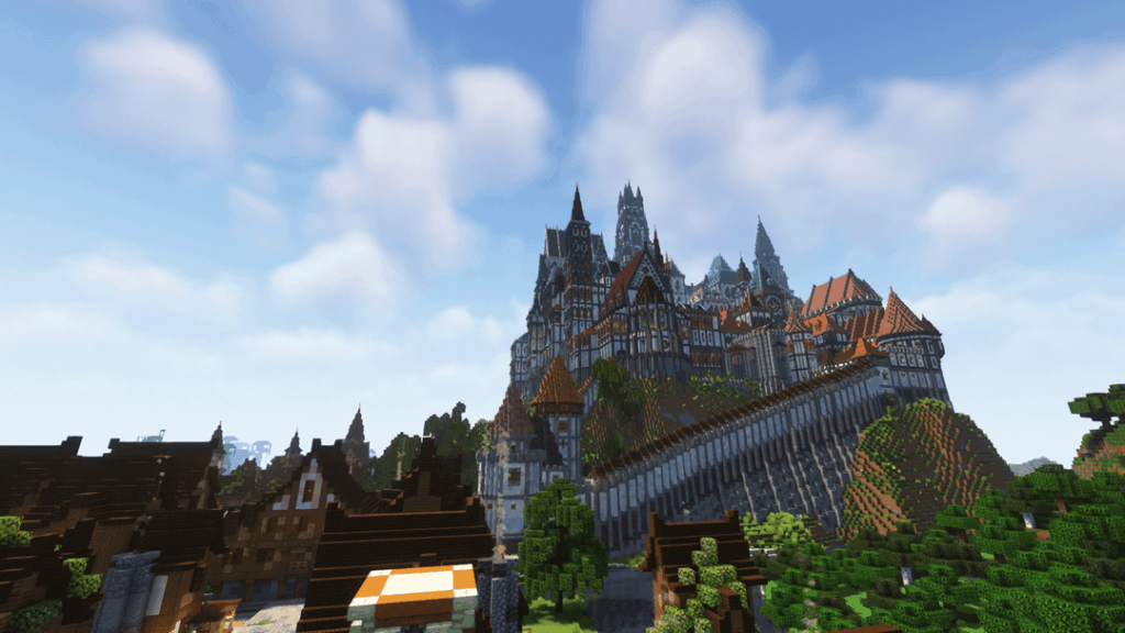 ロヘミア城、街を見下ろす丘の上にあるゴシック様式の広大な城