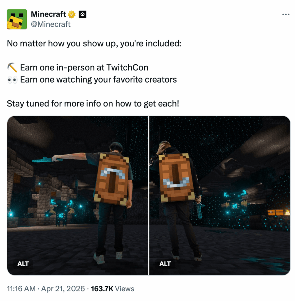 新しい Minecraft のケープの画像が 2 つの作業台 / つるはしのケープを明らかにしました?