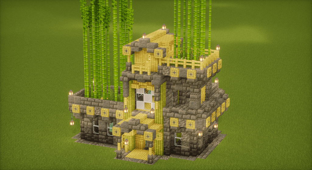 竹と凝灰岩の小さな家