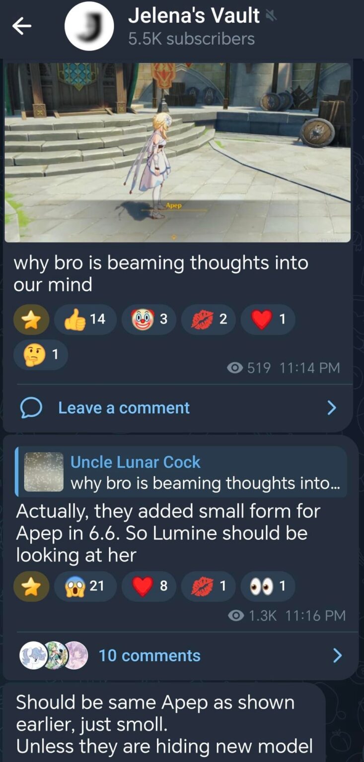 特定のキャラクターに関するいくつかの情報 (6.6 ストーリー) (Jelena 経由) (再投稿)