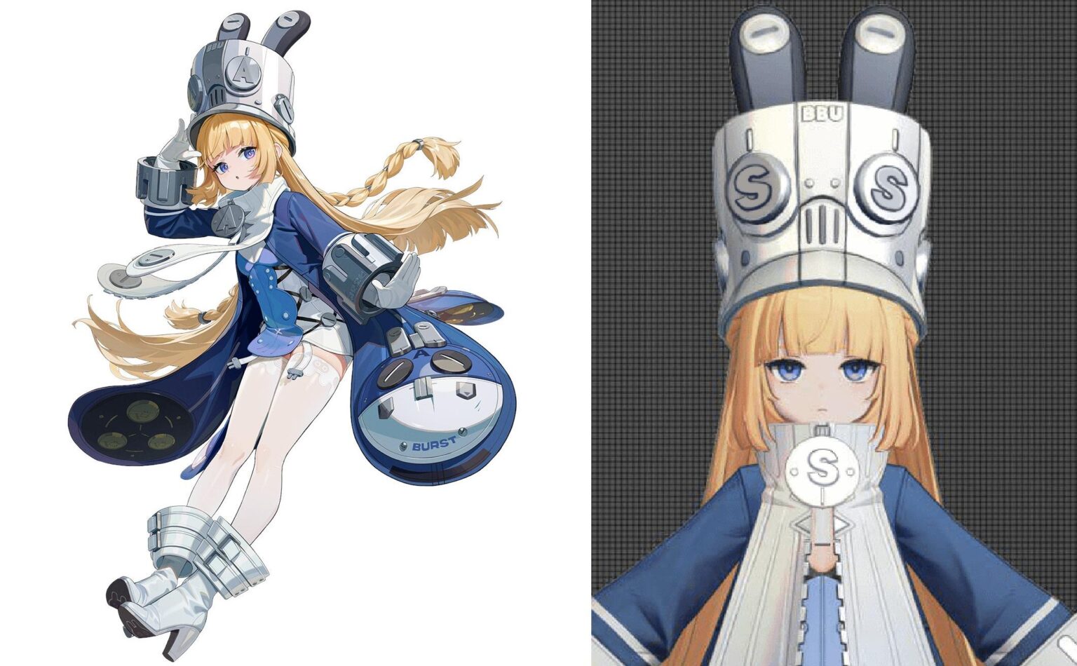 ノーマの胸を隠したようだ。右が現在の彼女のゲーム内での見た目です。