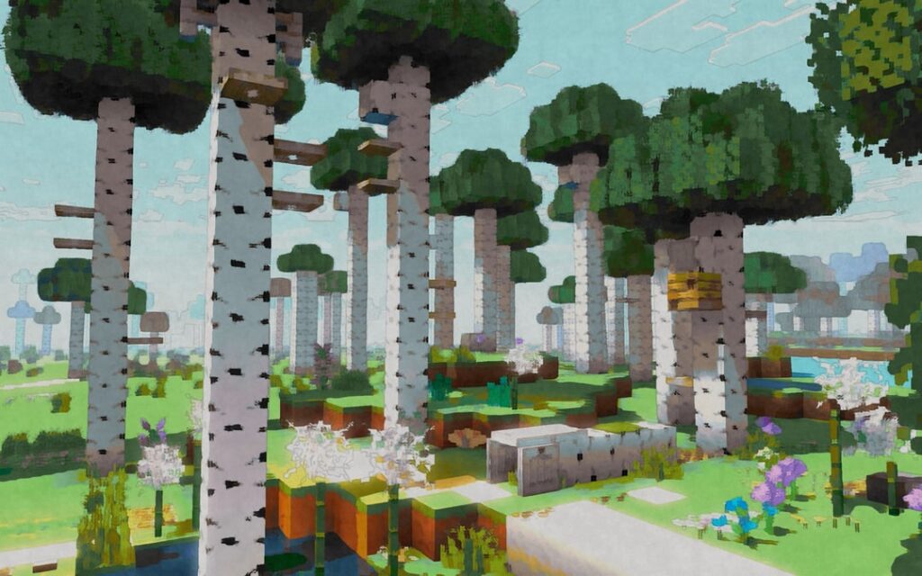 私のシェーダーとマップは、バーチ フォレストのコンセプト アートを再現しています。