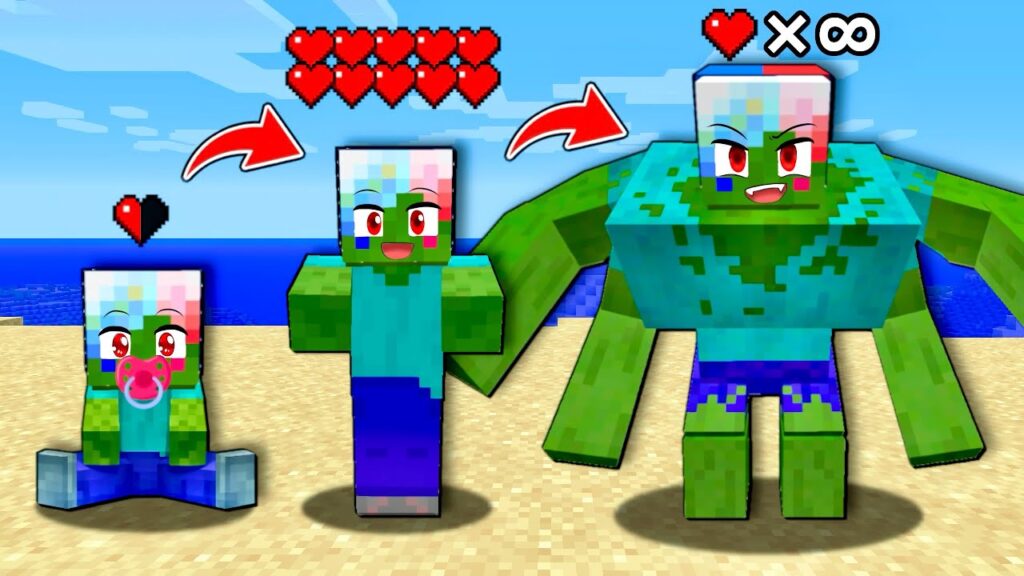 【死んじゃった😱】最強のゾンビに進化するマインクラフト🥳【マイクラ まいくら】ぽっぴんず