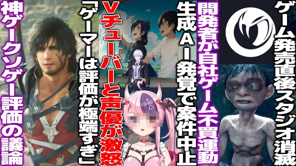 vチューバーが案件中止で激怒..新作NTEに生成AI疑惑で大荒れの中、声優も批判に/「ゲーマーの評価は極端」FF16を巡って神ゲーとクソゲーの意味を議論/Eスポのオリンピック化が完全白紙に
