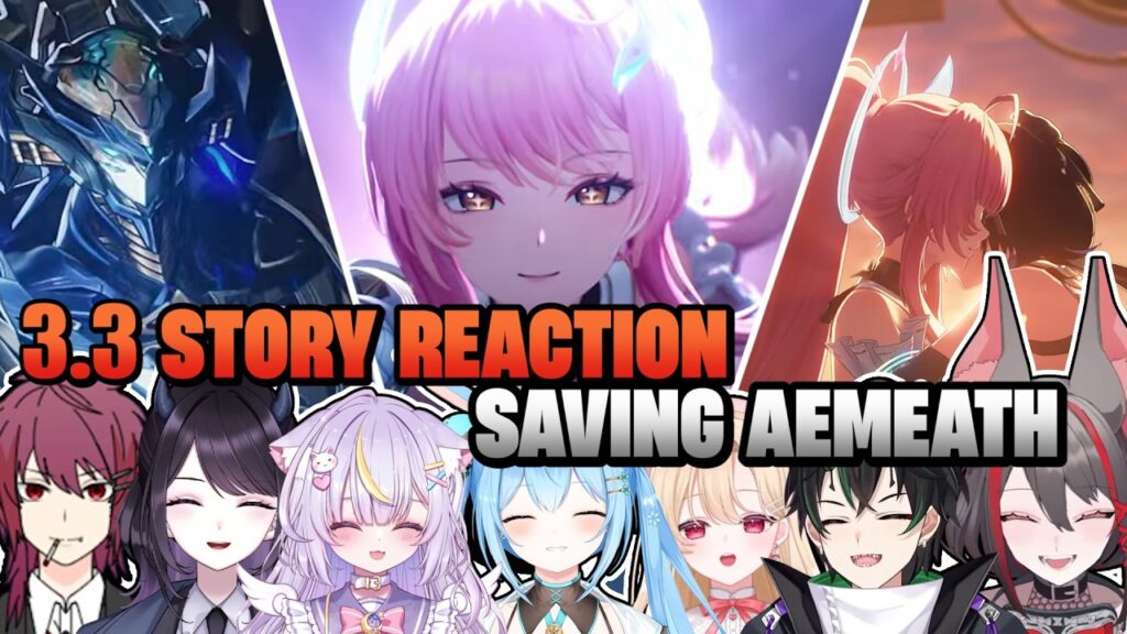 JP Vtubers Reactions to 3.3 Story Saving Aemeath [JP Vtubers Reaction ENG Sub]