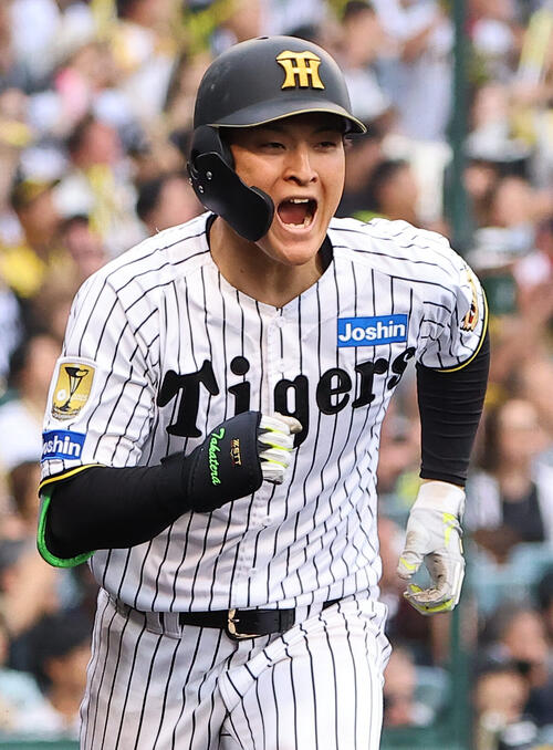 【虎になれ】高寺望夢のゲームだ 甲子園で今季初G倒 – 虎だ虎だ虎になれ! – 野球コラム : 日刊スポーツ 阪神対巨人 7回裏阪神1死満塁、適時打を放った高寺望夢は雄たけびを上げる(撮影・上田博志)