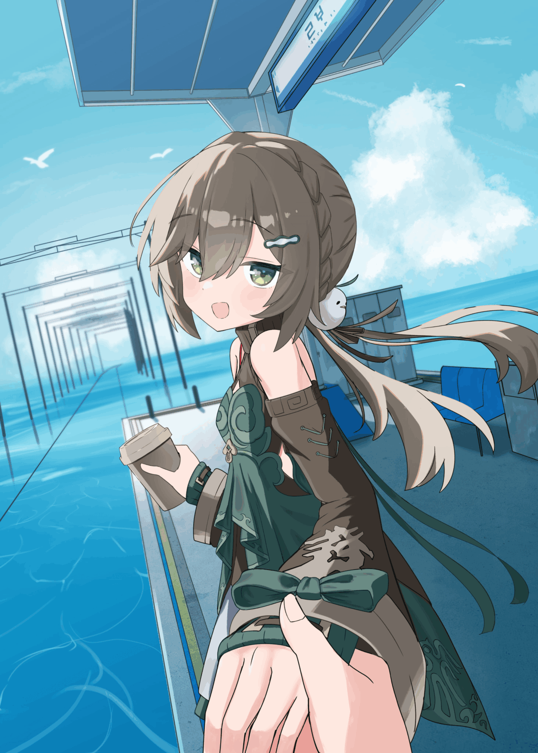 PoV: あなたはシーフィールド シティで Qingque とデートしています (@pleia_illust)