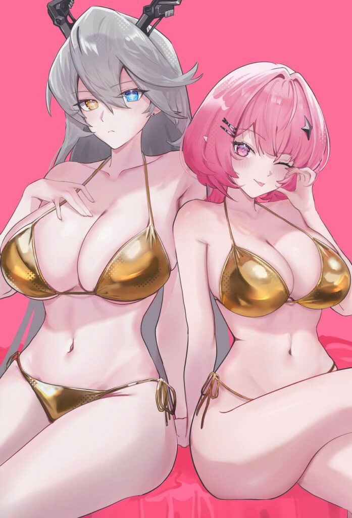 ゴールデンビキニ サンブリンガーとレミエル (by @shion5200)