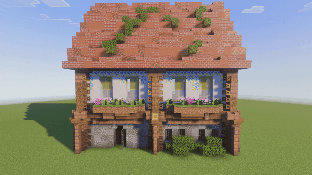 岩盤のマインクラフトの家