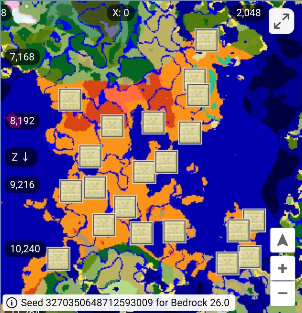 1 つの砂漠地域に 21 の目に見える砂漠の寺院がある岩盤シード