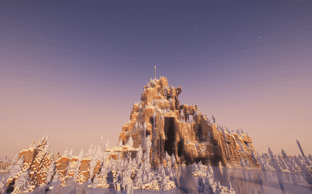 Minecraft で最高点を見つけました: Y=304 の氷のスパイク