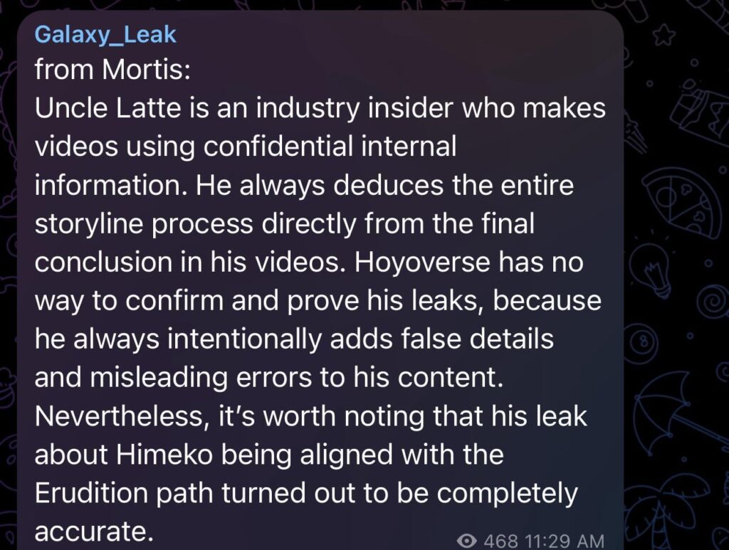 Mortis Leaks による Himiko Path と Uncle Latte の精度