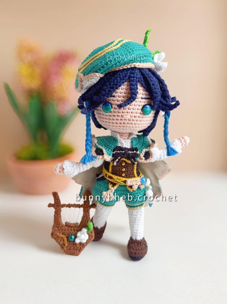 ついに原神のキャラクター、ヴェンティを編みました！