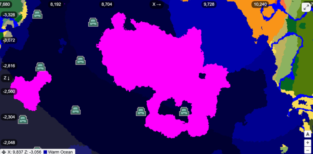 ムーシュルーム島湖の海の記念碑 [Java 26.1 5285660759481636832] @(X:9,480 Z:-2,360)