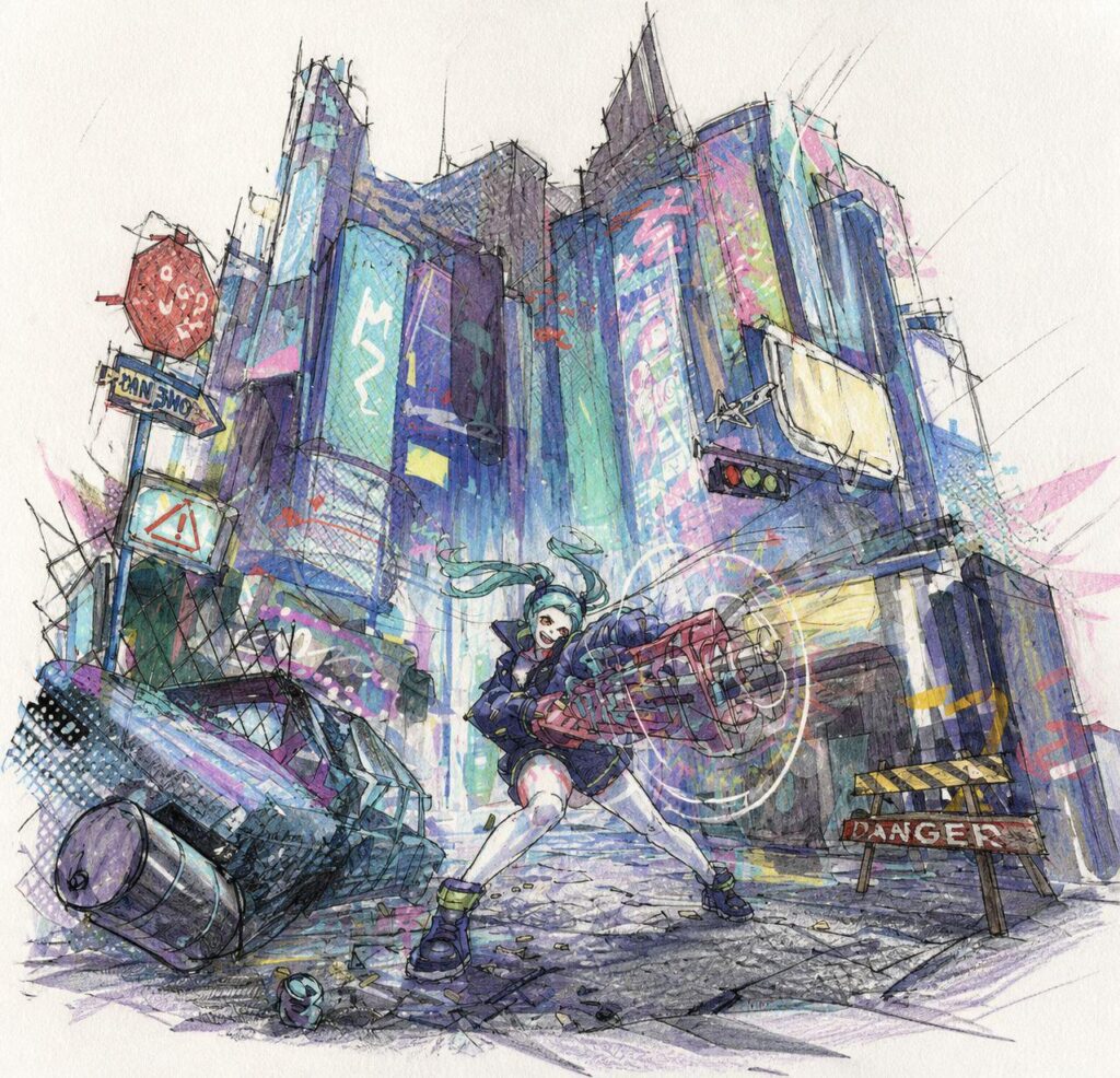 レベッカ スプラッシュ アート (おそらく AI 修正) via Seele