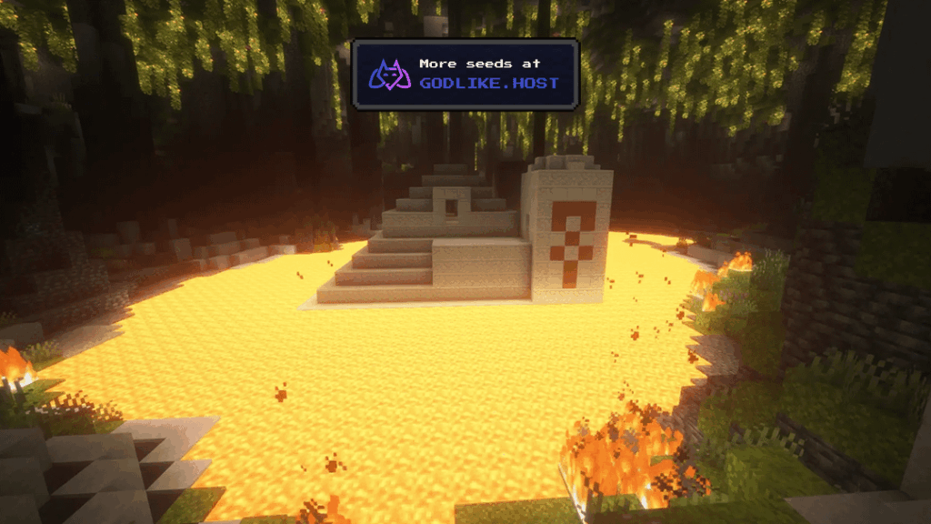 溶岩湖に浮かぶ砂漠の神殿 Java 用 Minecraft シード (2482490754905255652)