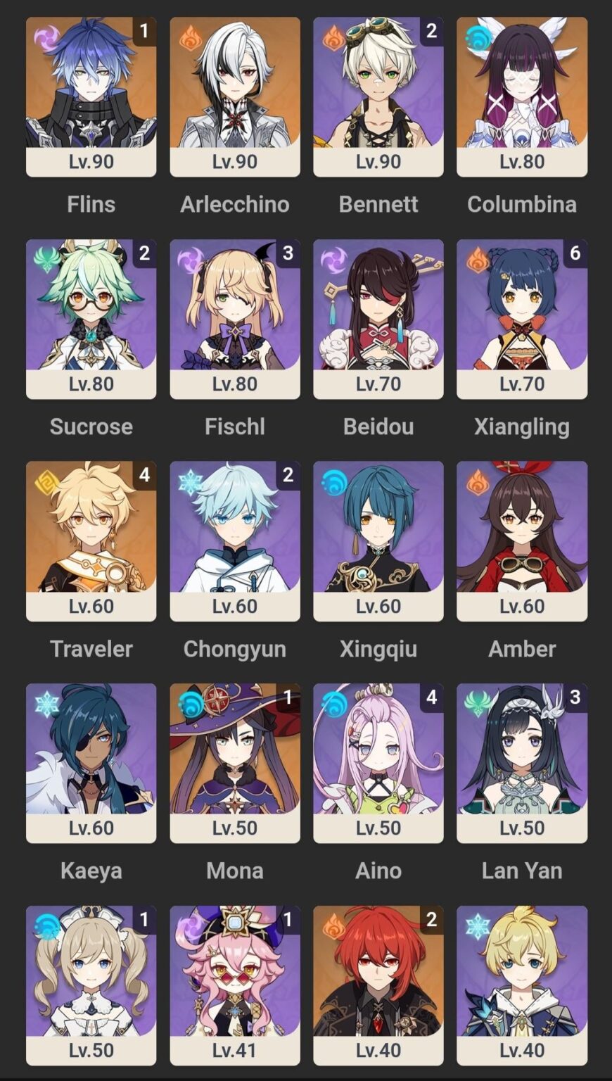 1.1からプレイしていますが、私が持っているキャラクターはこれだけです… 1.1からプレイしていますが、私が持っているキャラクターはこれだけです...