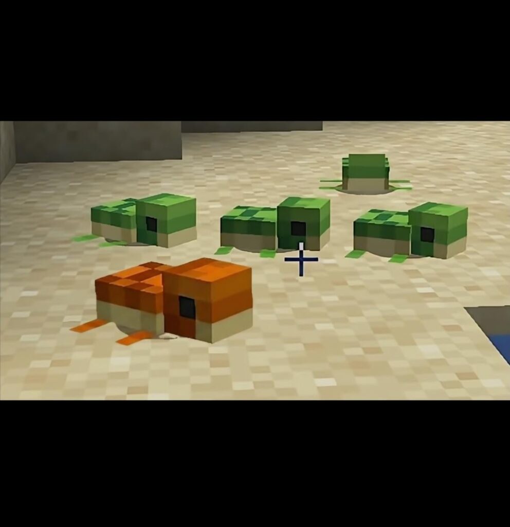 こちらは Mojang と Microsoft の無料アイデアです。シャイニーを追加します。ピカピカのウミガメの赤ちゃんが欲しい！やっぱり金のタンポポ