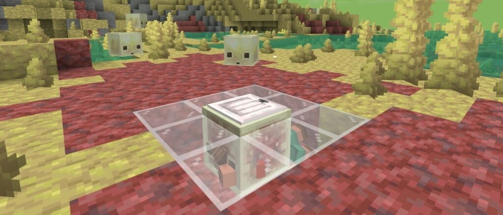 Minecraft 26.2 Release Candidate 2 A Sulfur Spring with Sulfur Cubes, including one with Noor inside of it