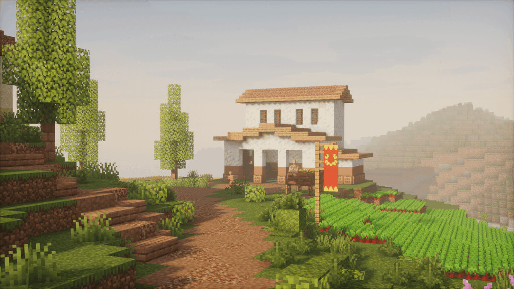 私のローマ都市の始まり (Keralis Hermitcraft S11 Base からインスピレーション)