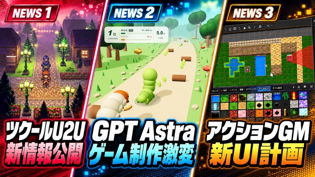 ツクールU2U最新情報|GPT6Astra凄すぎてもうツクール不要?|アクションゲームメーカーが大型アプデ予告で使いやすくなる? ツクールU2U最新情報|GPT6Astra凄すぎてもうツクール不要?|アクションゲームメーカーが大型アプデ予告で使いやすくなる?