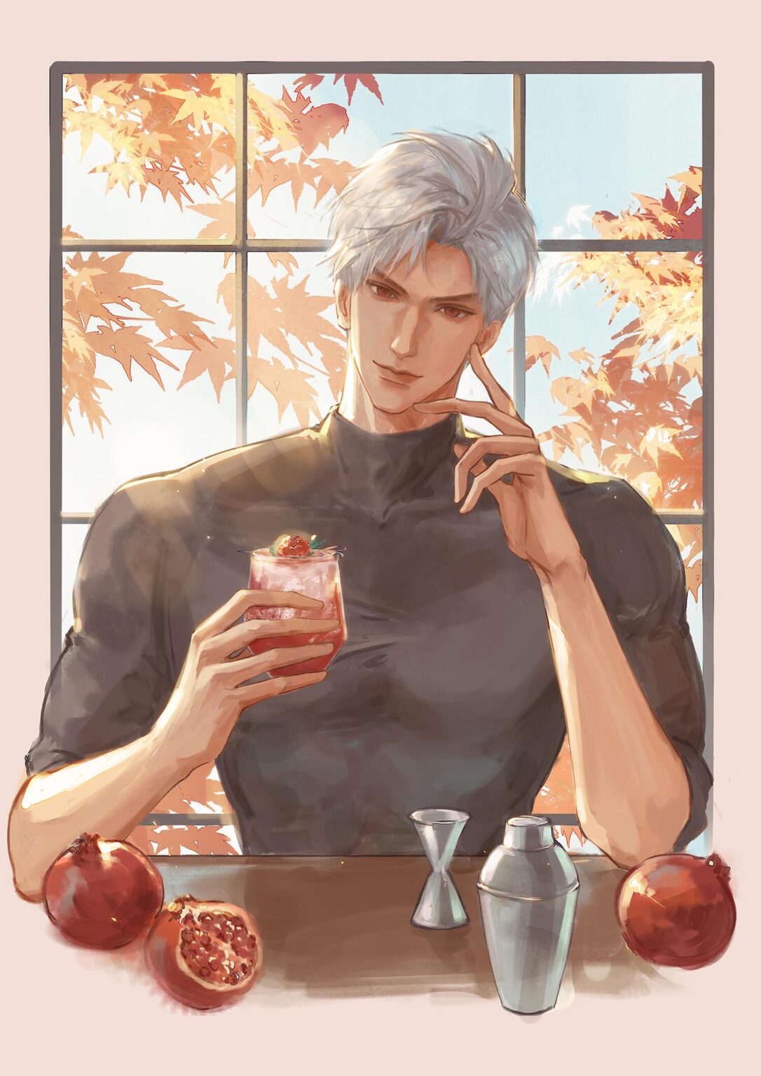 秋のザクロカクテル🍹 (✧∇✧)